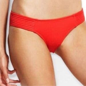 Seafolly Quilted Hipster Bikini Brief Bottom | Chili Red | Swim Bottoms | NWOT